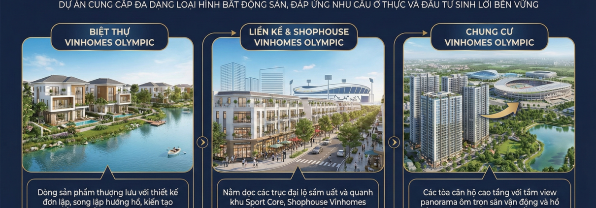 Các dòng sản phẩm tại Vinhomes Olympic Ngọc Hồi