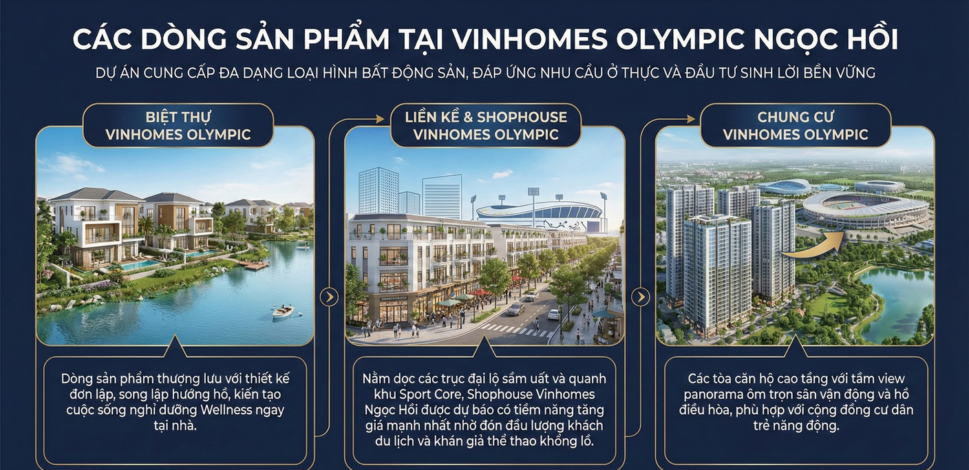 Các dòng sản phẩm tại Vinhomes Olympic Ngọc Hồi