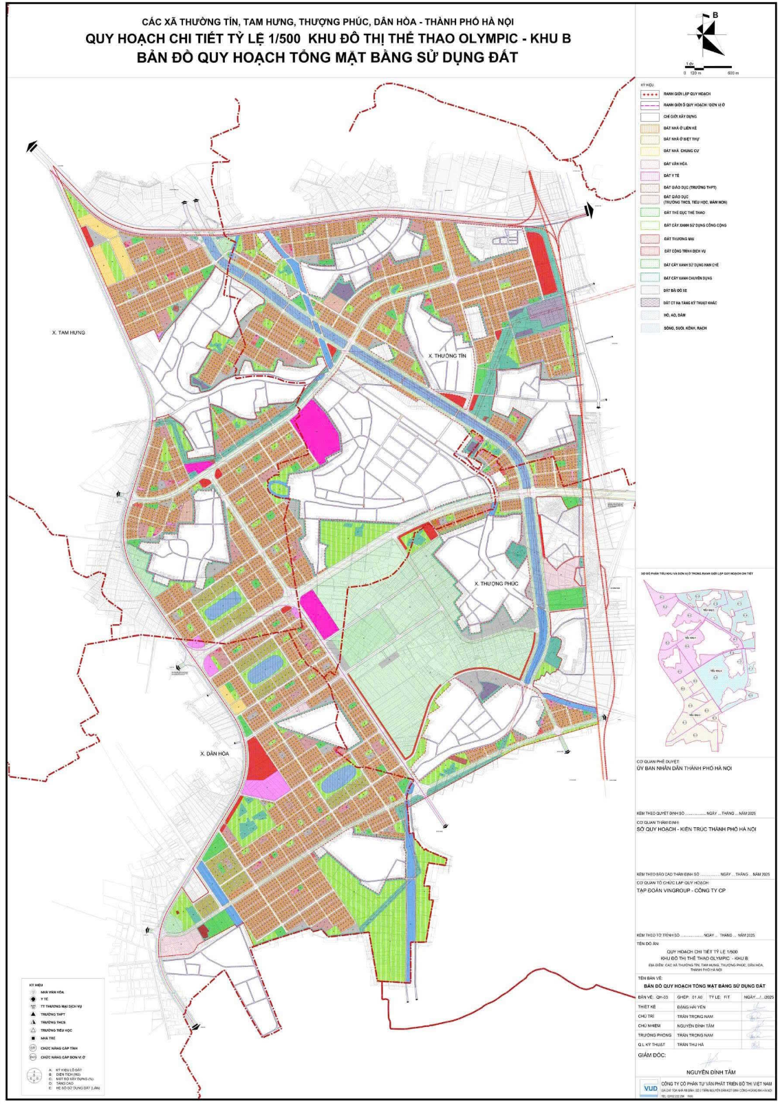 Sân Vận Động Trống Đồng Nằm Ở Đâu Trong Khu B Vinhomes Olympic? 6 Quy hoạch 1/500 Khu B